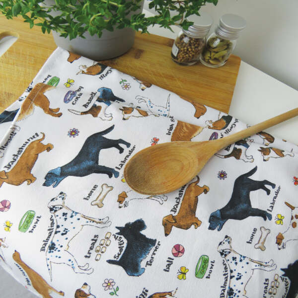 Dog Breeds Cotton Tea Towel