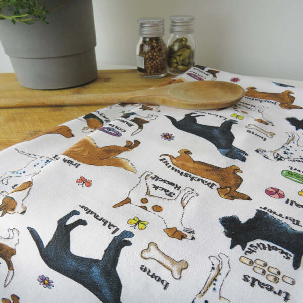 Dog Breeds Cotton Tea Towel