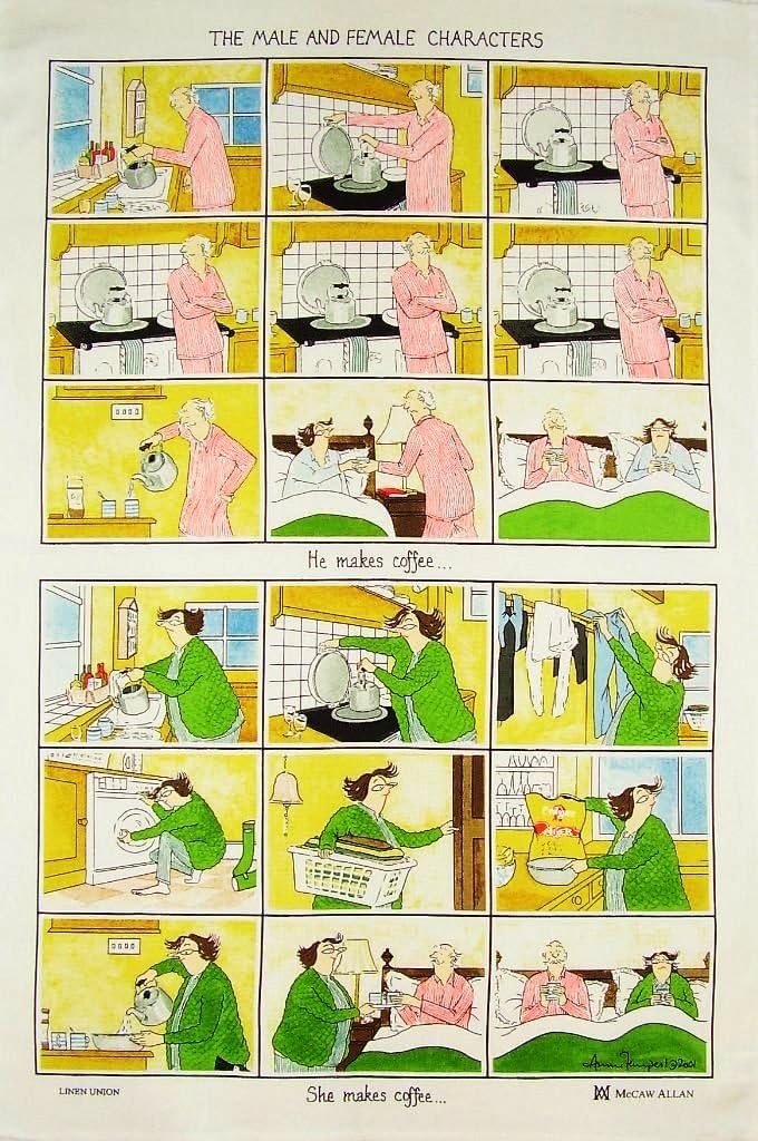 Male & Female Characters Cotton Tea Towel