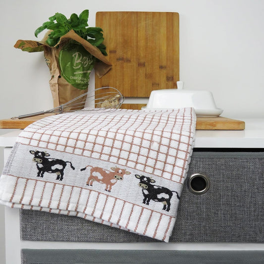 Poli-dri Jacquard Tea Towel - cows