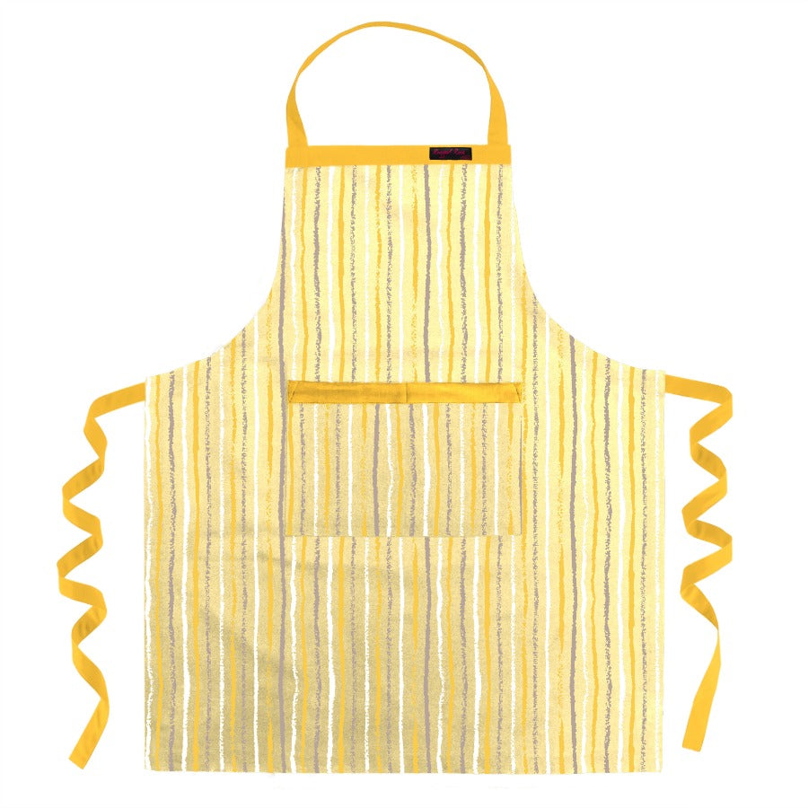 Billy Large Apron - gold stripe