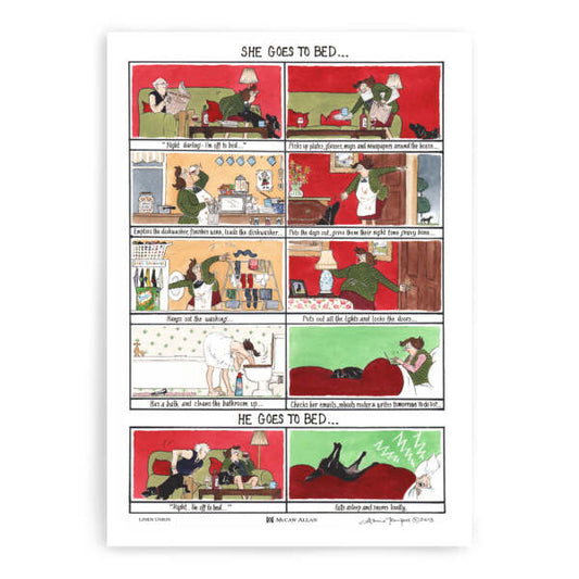 She Goes to Bed 100% Cotton Tea Towel